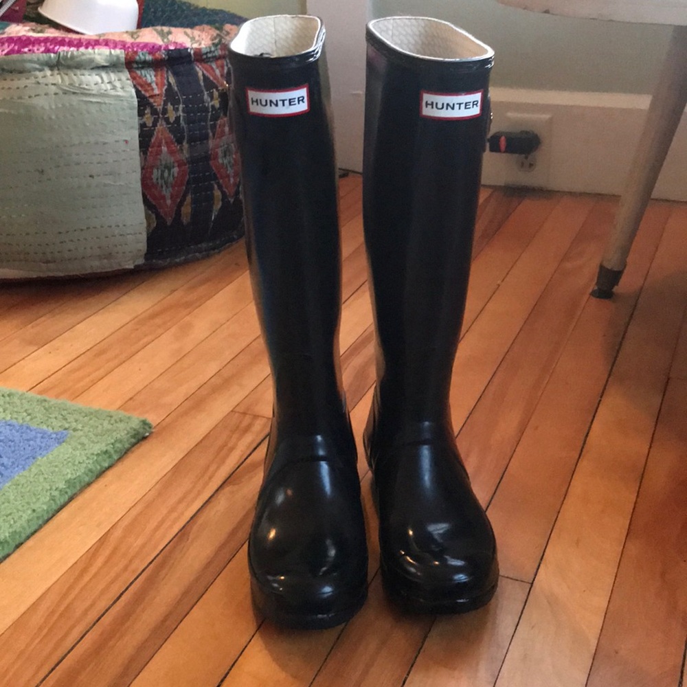 Black Tall Hunter Boots 6